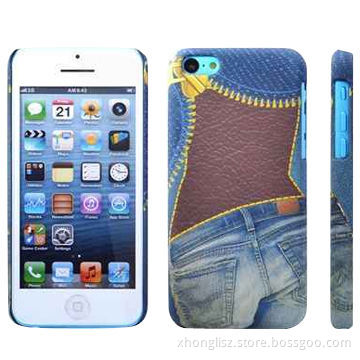 Fashion Jeans water printing PC mobile phone cases for iphone 5C